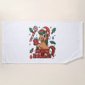 Grappig Paard Merry Horsemas Strandlaken (Voorkant)