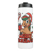 Grappig Paard Merry Horsemas Thermosbeker (Voorkant)