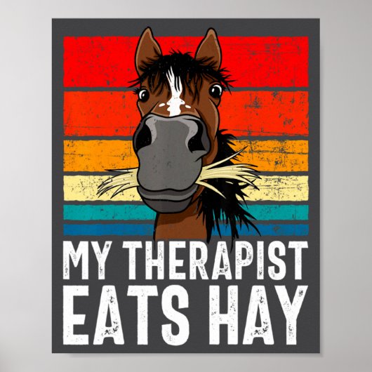 Grappig Paard Mijn Therast Eet Hoo Tee Hor Poster (Voorkant)