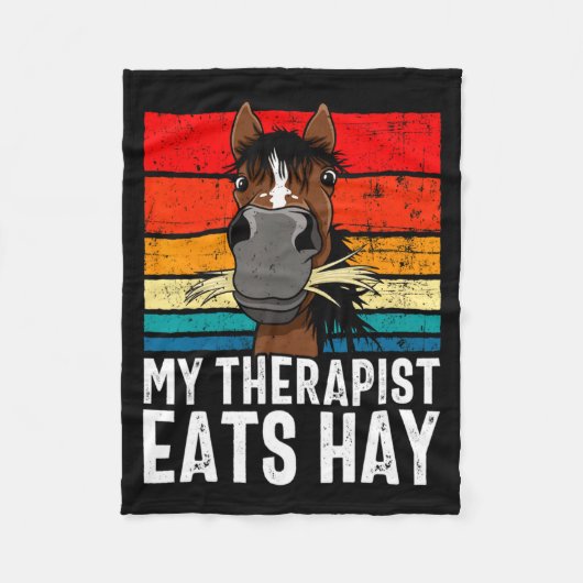 Grappig Paard Mijn Therast Eet Hoo Thee Hor  Fleece Deken (Voorkant)