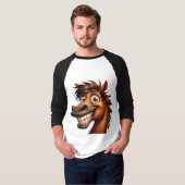 Grappig Paard Oktober 14e Lange Mouw T-shirt (Voorkant volledig)