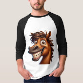 Grappig Paard Oktober 14e Lange Mouw T-shirt (Voorkant)
