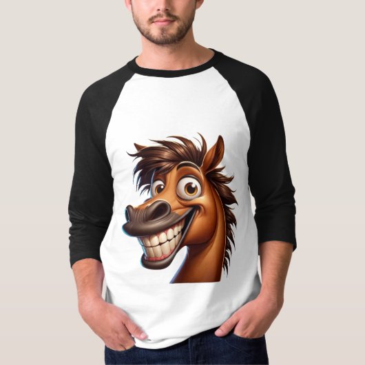 Grappig Paard Oktober 14e Lange Mouw T-shirt (Voorkant)