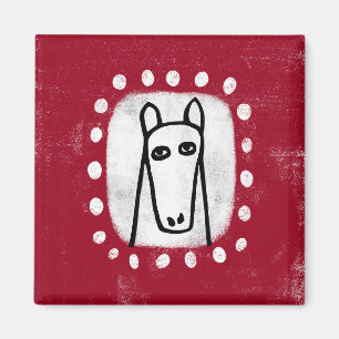 Grappig paard op rode koelkastmagneet magneet