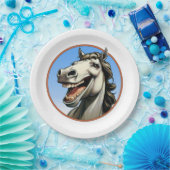 grappig paard papieren bordje (Feest)