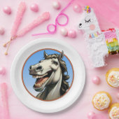 grappig paard papieren bordje (Feest)