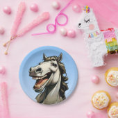 grappig paard papieren bordje (Feest)