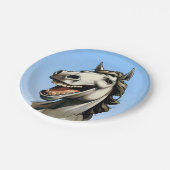 grappig paard papieren bordje (Gekanteld)