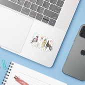 Grappig Paard Pasen Boerderij Dier Schattig Konijn Sticker (Laptop met iPhone)