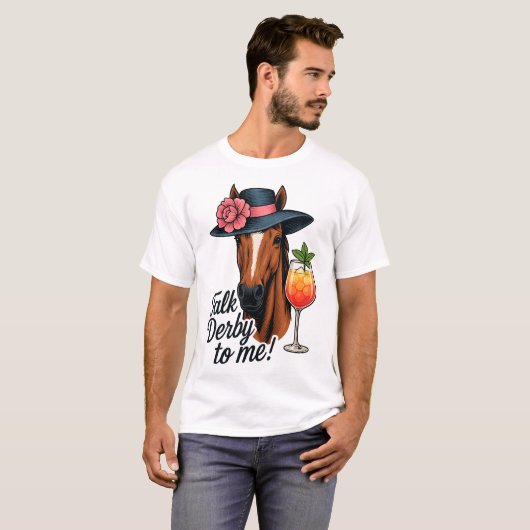 Grappig paard praat derby tegen mij t-shirt (Voorkant volledig)