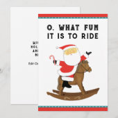 Grappig Paard Racing Kerstmis Feestdagenkaart (Voorkant / Achterkant)