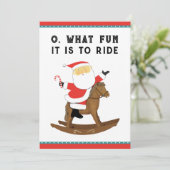 Grappig Paard Racing Kerstmis Feestdagenkaart (Staand voorkant)
