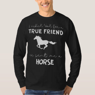 Grappig Paard T-shirt: Gods Echte Vriend Geschenk T-shirt