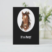 Grappig Paard Western Thema Verjaardag Custom Invi Kaart (Staand voorkant)
