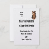 Grappig Paard Western Thema Verjaardag Custom Invi Kaart (Achterkant)