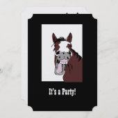 Grappig Paard Western Thema Verjaardag Custom Invi Kaart (Voorkant / Achterkant)