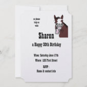 Grappig Paard Western Thema Verjaardag Custom Invi Kaart (Achterkant)