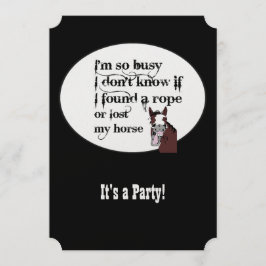 Grappig Paard Western Thema Verjaardag Custom Invi Kaart