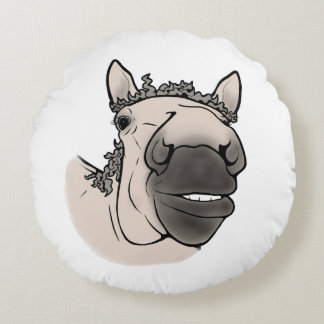 Grappig Paard | Whimsical Equestrian Rond Kussen