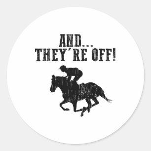Grappig Paardenrace cadeau voor mannen Vrouwen Joc Ronde Sticker