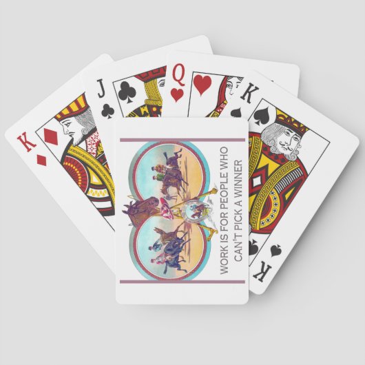 Grappig paardenracen - werk is voor mensen die dat speelkaarten (Achterkant)