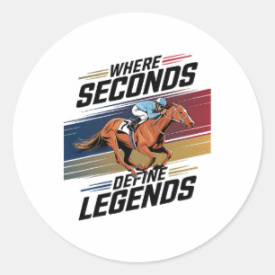 Grappig Paardenrennen Shirt Mannen Vrouwen Paarden Ronde Sticker