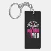 Grappig paardenstaart meisje karate taekwondo judo sleutelhanger (Voorkant Links)