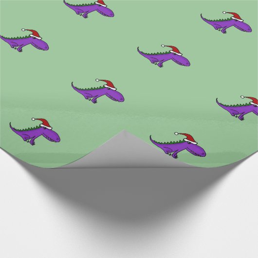 Grappig Paars kerstcadeaupapier met draak Cadeaupapier (Hoek)