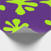 Grappig paars vioolneongroen slijmpatroon kinder cadeaupapier (Hoek)