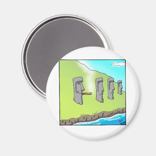 Grappig Paaseiland Sigaar Cartoon Cadeaus Magneet (Voorkant / Achterkant)