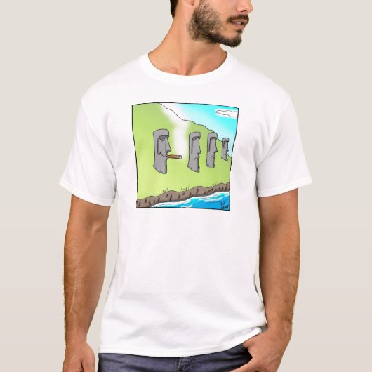 Grappig Paaseiland Sigaar Cartoon Cadeaus T-shirt (Voorkant)
