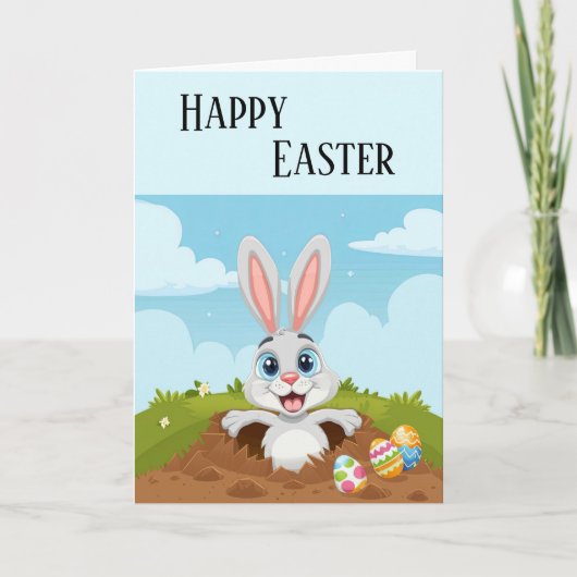 Grappig paashaas konijn kaart (Voorkant)