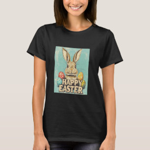 Grappig Paashaas Retro Paaseieren Pasen T-shirt