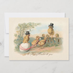 Grappig  paaskip in tophoeden feestdagenkaart