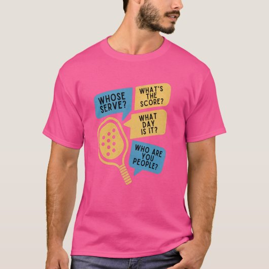 Grappig Paddleball wiens Serve League vragen kieze T-shirt (Voorkant)
