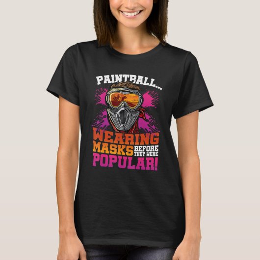 Grappig Paintballing Tshirt Mask Pun Gift voor Pai (Voorkant)