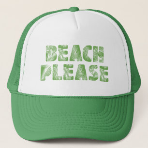 Grappig palm Tree Typografie - Beach, alsjeblieft! Trucker Pet