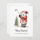 Grappig Panda golf spel Kerstmis Feestdagenkaart (Voorkant / Achterkant)