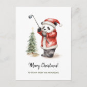 Grappig Panda golf spel Kerstmis Feestdagenkaart (Voorkant)
