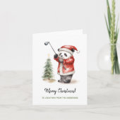 Grappig Panda golf spel Kerstmis Kaart (Voorkant)