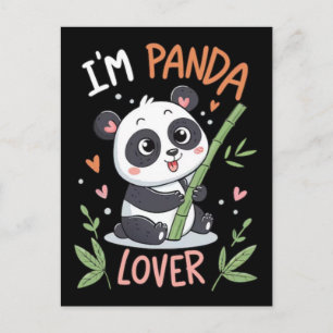 Grappig Panda-ontwerp T-shirt voor berenliefhebber Feestdagenkaart