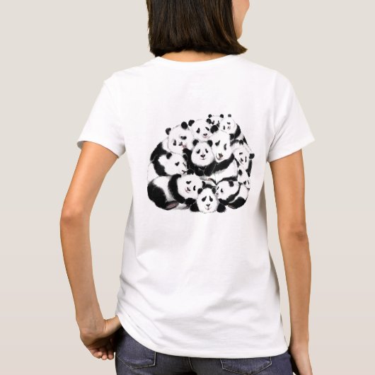Grappig Panda T-shirt Happy Family Panda's (Achterkant)