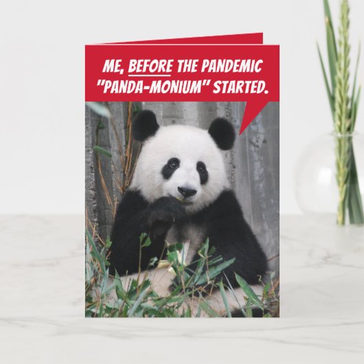 Grappig Panda voor en na pandemie Kaart (Voorkant)