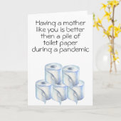 Grappig pandemie toiletpapier mama moederdag kaart (Gele Bloem)