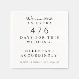 Grappig pandemisch bruiloft dienovereenkomstig we  servet