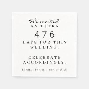 Grappig pandemisch bruiloft dienovereenkomstig we  servet