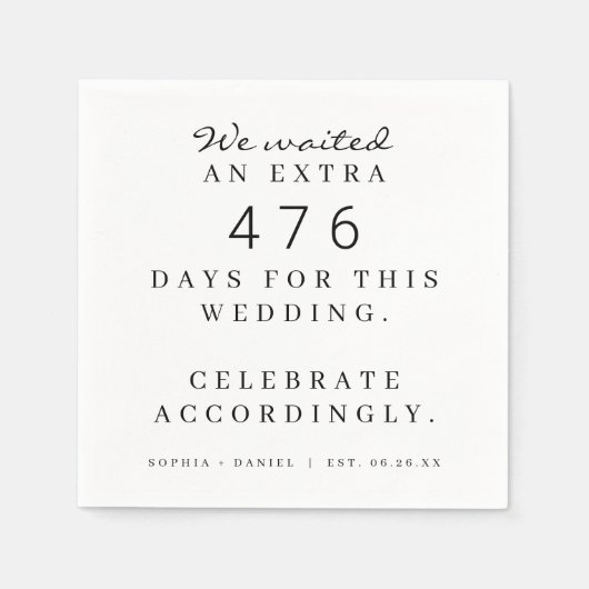 Grappig pandemisch bruiloft dienovereenkomstig we  servet (Voorkant)