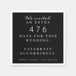 Grappig pandemisch bruiloft dienovereenkomstig we  servet