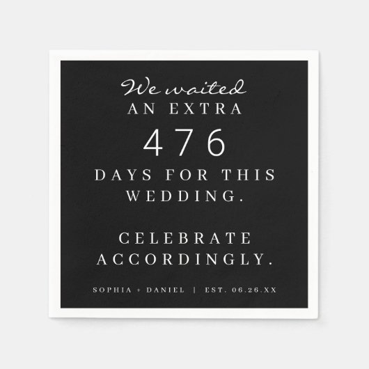 Grappig pandemisch bruiloft dienovereenkomstig we  servet (Voorkant)