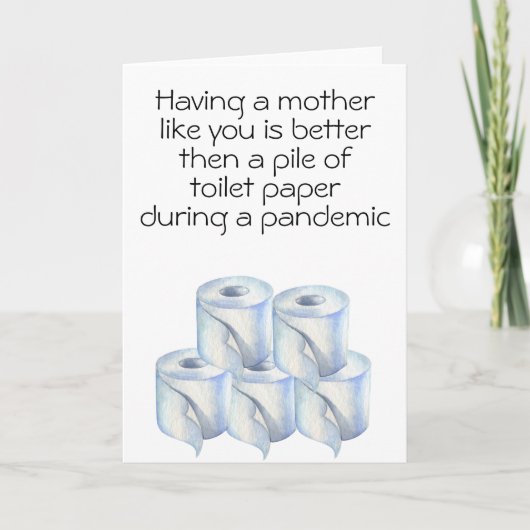 Grappig Pandemisch Toiletpapier Moeder Moederdag Kaart (Voorkant)
